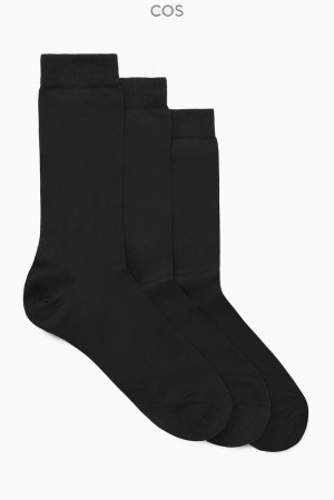 COS 3-Pack Mercerised Coton Socks Noir | 670189-WKS