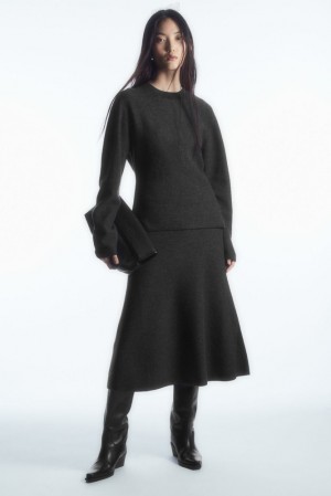 COS Boiled Merino Laine Jumper Noir | 549187-SOY