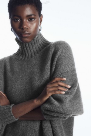 COS Chunky Pure Cashmere Turtleneck Pull Noir | 372690-QHE