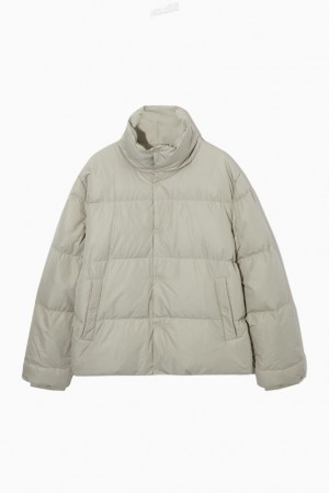 COS Corta Puffer Jacket Grise Clair | 053749-SQF