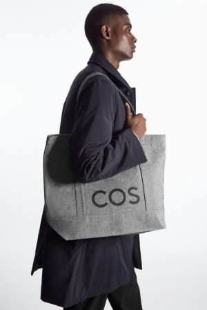 COS Cos Utility Tote - Tela Grise Foncé | 340827-YTJ