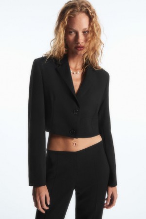 COS Cropped Laine Blazer Noir | 134795-VMC