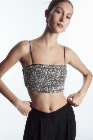 COS Crystal-Embellished Bustier Noir | 072615-NOM