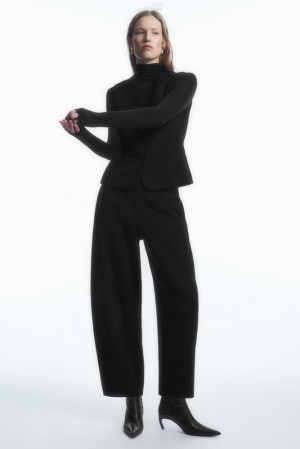 COS Double-Faced Laine Balloon-Leg Pants Noir | 764985-HFJ