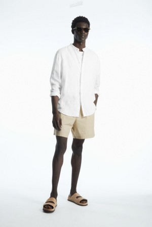 COS Elasticated Poplin Shorts Noir | 243671-REH