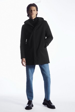 COS Encapuchonné Rembourré Parka Noir | 813296-HLO