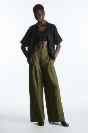 COS High-Waisted Larges-Leg Pants Noir | 179683-YSR