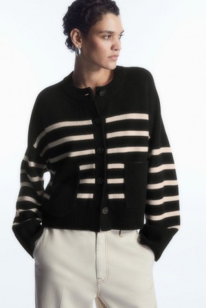 COS Laine Crew-Neck Cardigan Noir | 768192-WZO