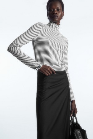 COS Long-Sleeved Jersey Roll-Neck Top | 507284-ZSE