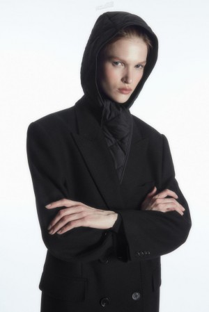 COS Matelassé Tie-Front Hood Noir | 298506-TXS