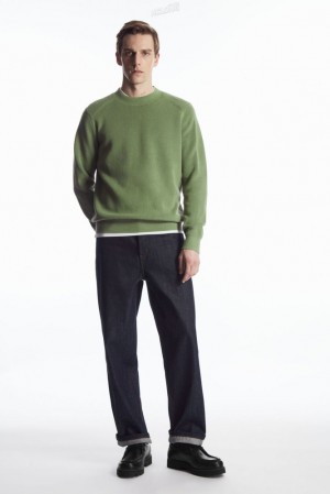 COS Nervuré-Knit Jumper Vert Foncé | 784036-GHT