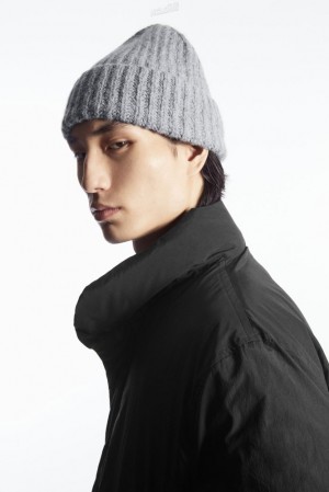 COS Nervuré Alpaca-Blend Beanie Grise | 956170-MYX