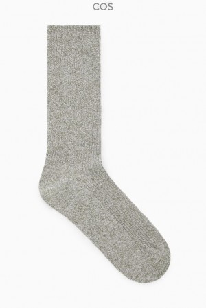 COS Nervuré Socks Bleu | 032649-OAT