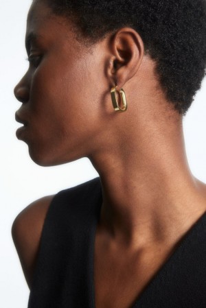 COS Oval Hoop Earrings Doré | 246185-GUZ