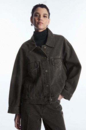 COS Oversized Denim Jacket Noir | 801596-AJM