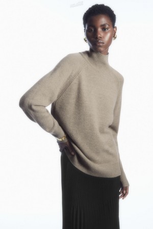 COS Pure Cashmere Turtleneck Jumper Bleu Marine Foncé | 861970-WZN