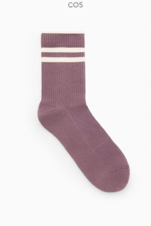 COS Rayé Sports Socks Blanche | 157302-KRA