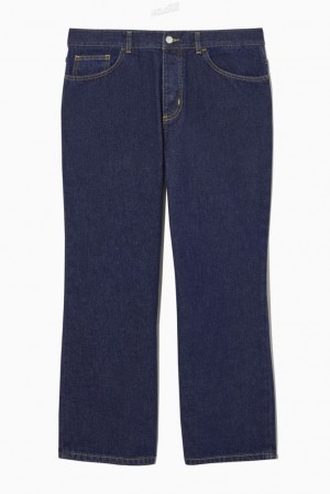 COS Regular-Fit Kick-Leg Jeans Bleu Foncé | 259041-BYL