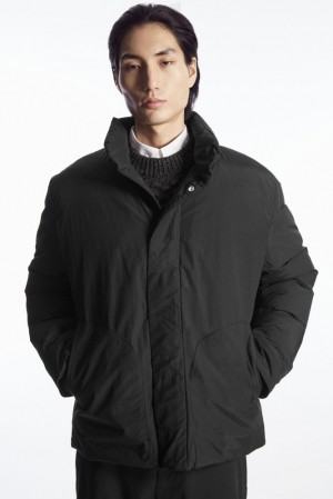 COS Rembourré Magnetic-Collar Jacket Noir | 420917-KPE