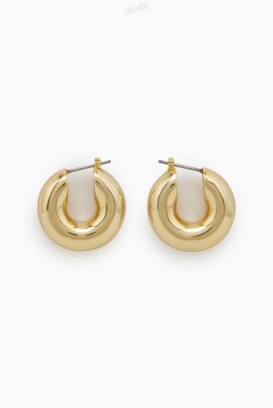 COS Small Chunky Hoop Earrings Doré | 916540-TXM