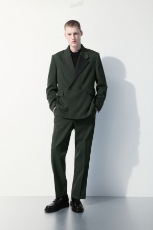 COS The Laine Tuxedo Trousers Vert Foncé | 230564-ZKA