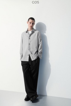 COS The Tailored Laine Shirt Noir Blanche | 961824-NUX