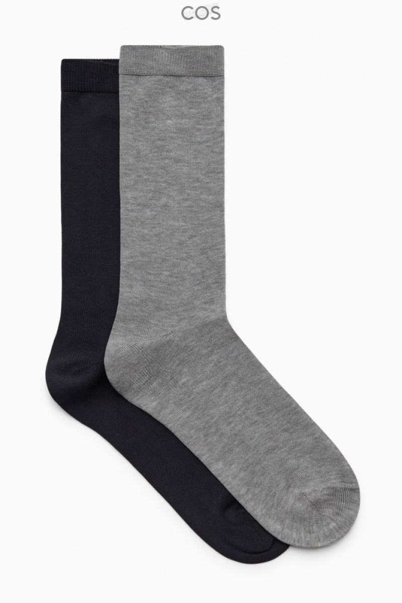 COS 2-Pack Mercerised Coton Socks Noir | 326871-ZBG