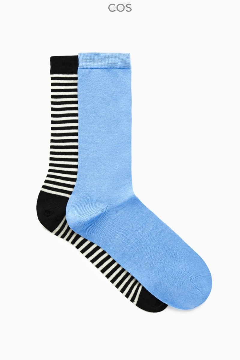 COS 2-Pack Mercerized Coton Socks Bleu Clair | 926017-RAH