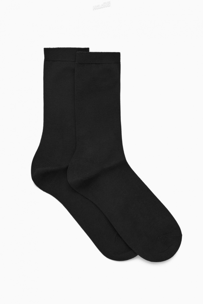 COS 2-Pack Mercerized Coton Socks Noir | 035418-XFW