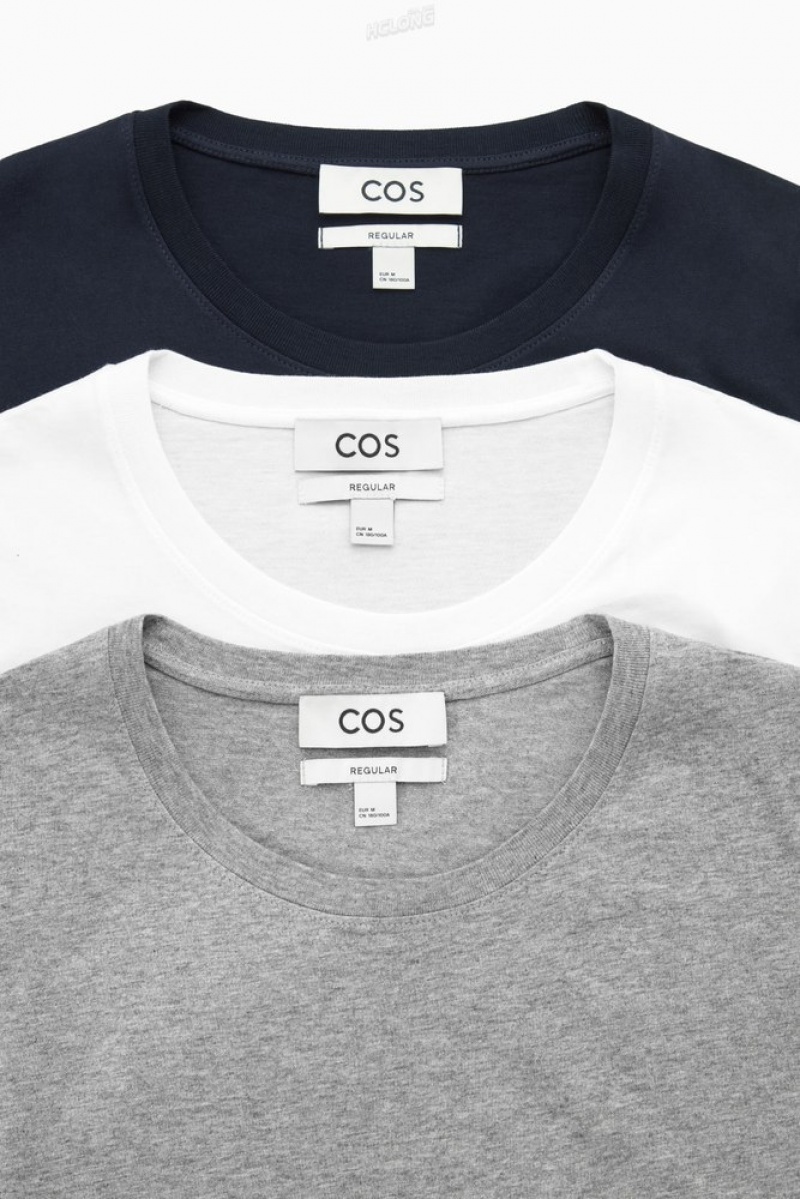 COS 3-Pack The Extra Fine T-Shirts Blanche | 915462-MRH