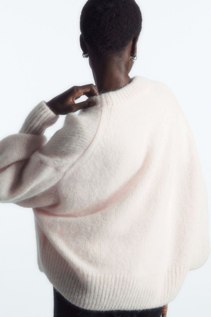 COS Alpaca-Blend Crew-Neck Jumper Blanche | 619230-KWN