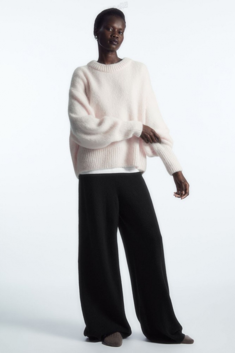 COS Alpaca-Blend Crew-Neck Jumper Blanche | 619230-KWN