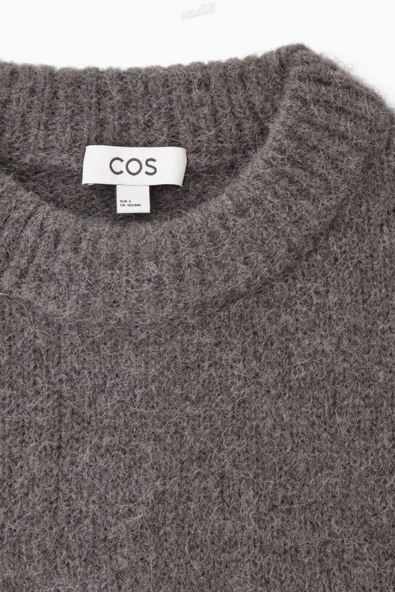 COS Alpaca-Blend Crew-Neck Jumper Blanche | 469850-JCE