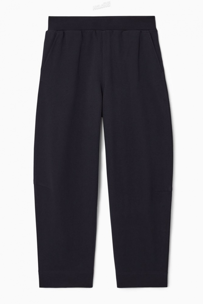 COS Barrel-Leg Jersey Joggers Bleu Marine | 852491-BKT