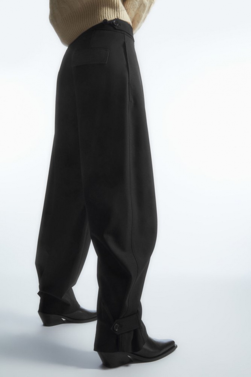 COS Barrel-Leg Utility Pants Noir | 648931-RYC