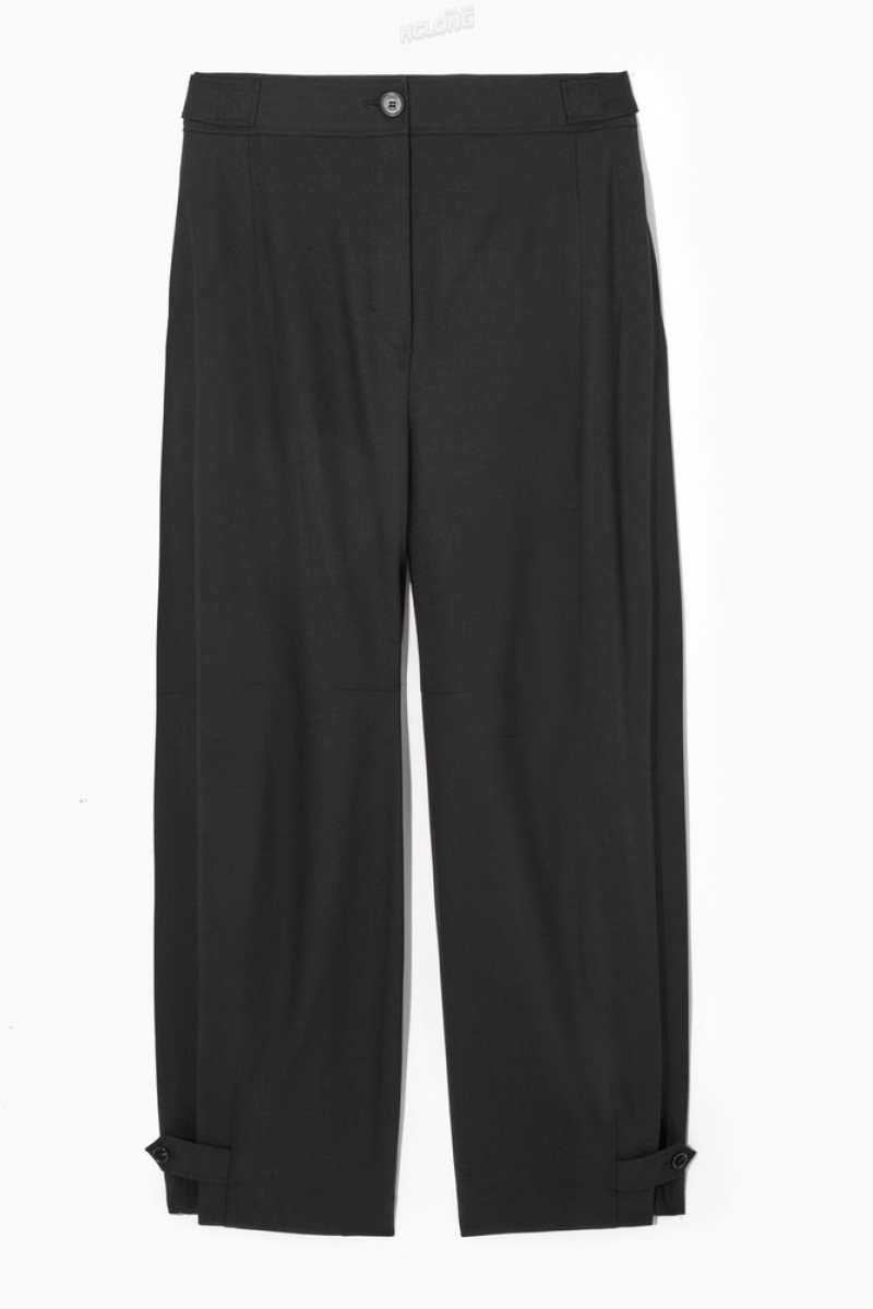 COS Barrel-Leg Utility Pants Noir | 648931-RYC