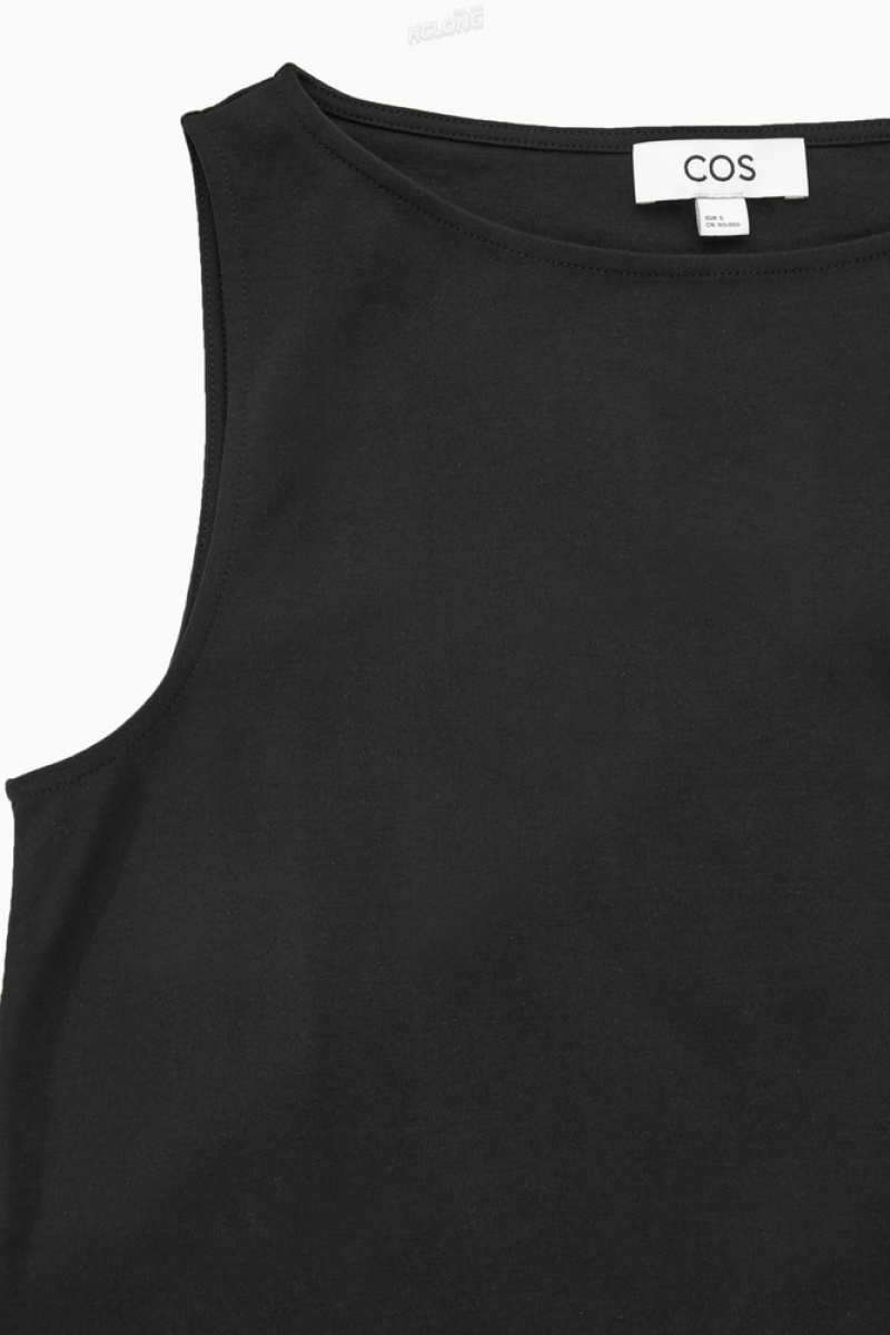 COS Bateau-Neck Tank Top Noir | 659182-UYH