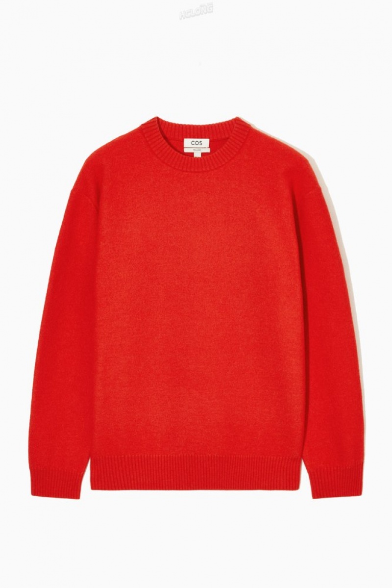 COS Boiled-Laine Crew-Neck Jumper Bleu Marine | 167890-WJC