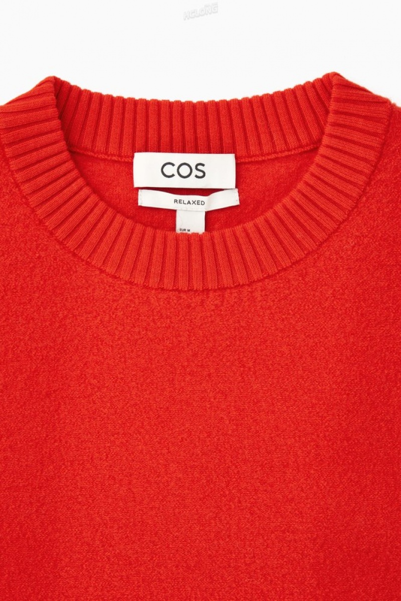 COS Boiled-Laine Crew-Neck Jumper Bleu Marine | 167890-WJC