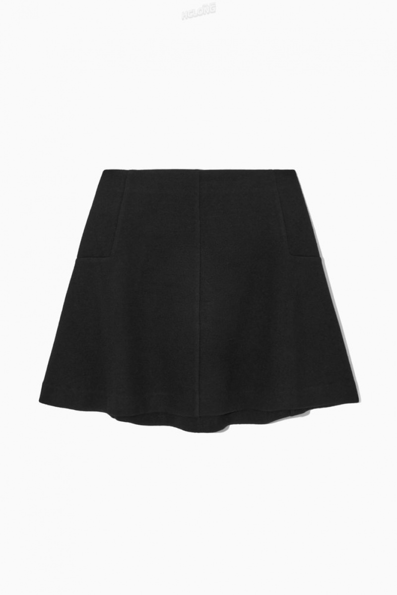 COS Boiled-Laine Mini Skirt Noir | 386952-XFI