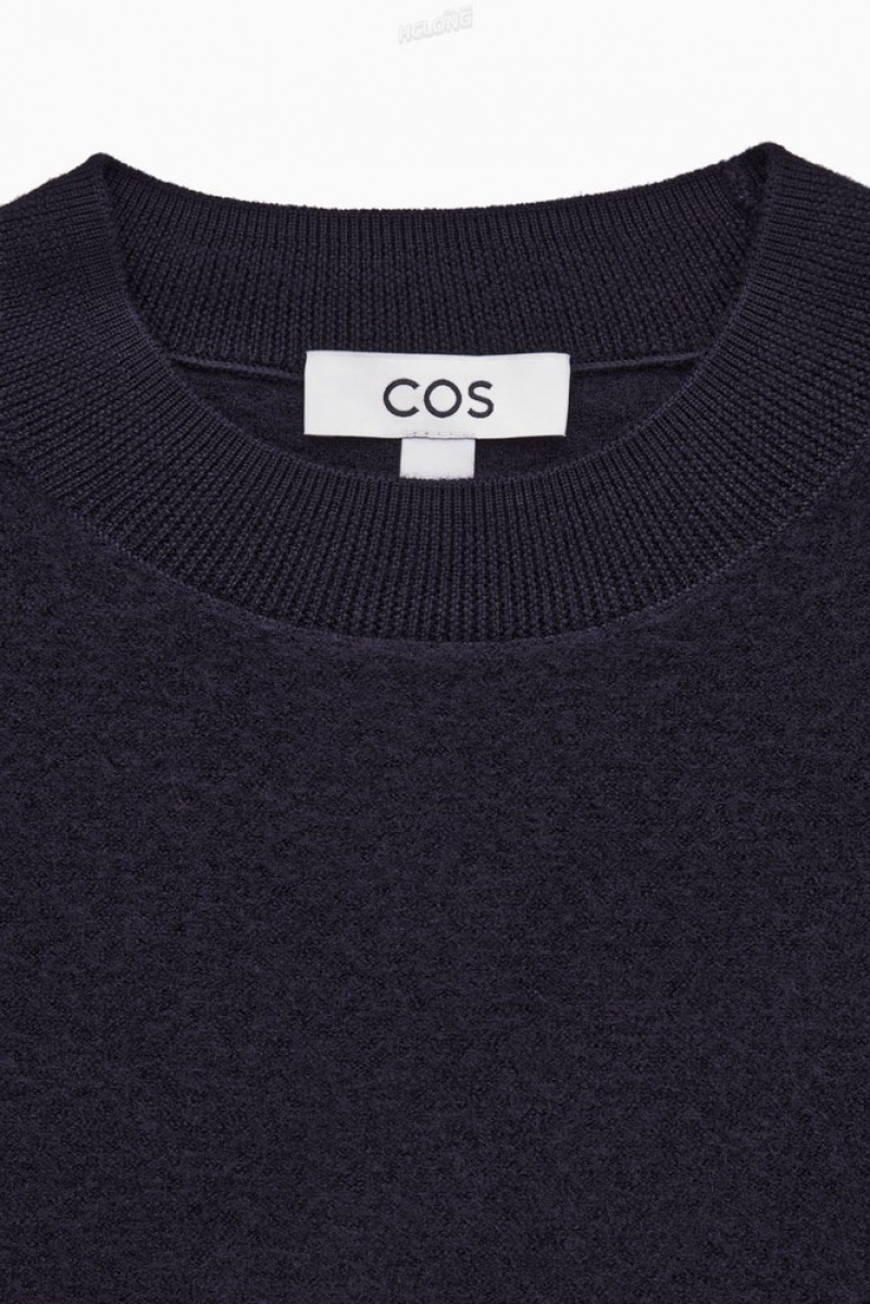 COS Boiled Merino Laine Pull Noir | 248063-SWR