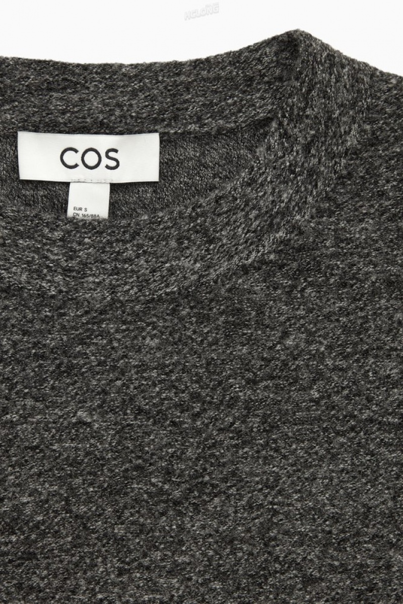 COS Boiled Merino Laine Pull Noir | 827643-ZOC