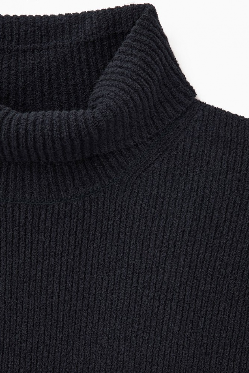 COS Bouclé-Knit Roll-Neck Jumper Stone | 318546-CGY