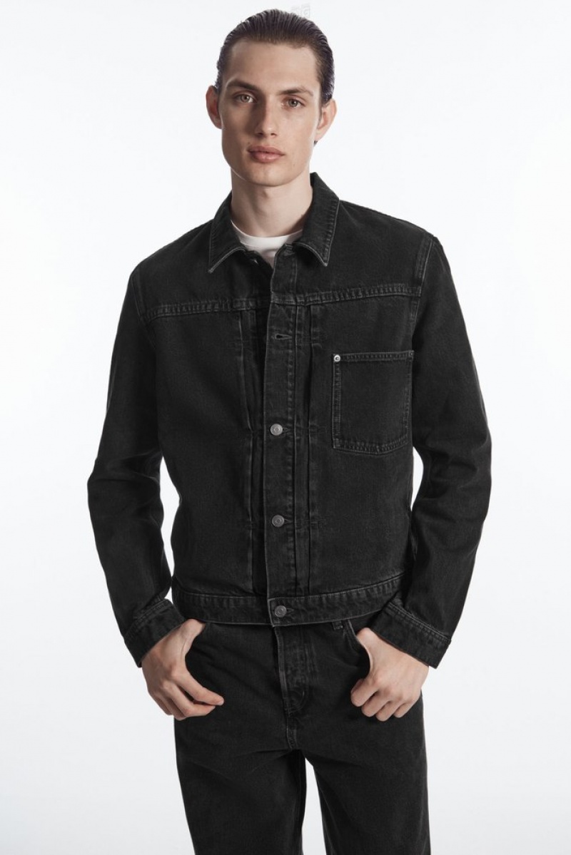 COS Boxy Denim Jacket Noir | 093562-FBN