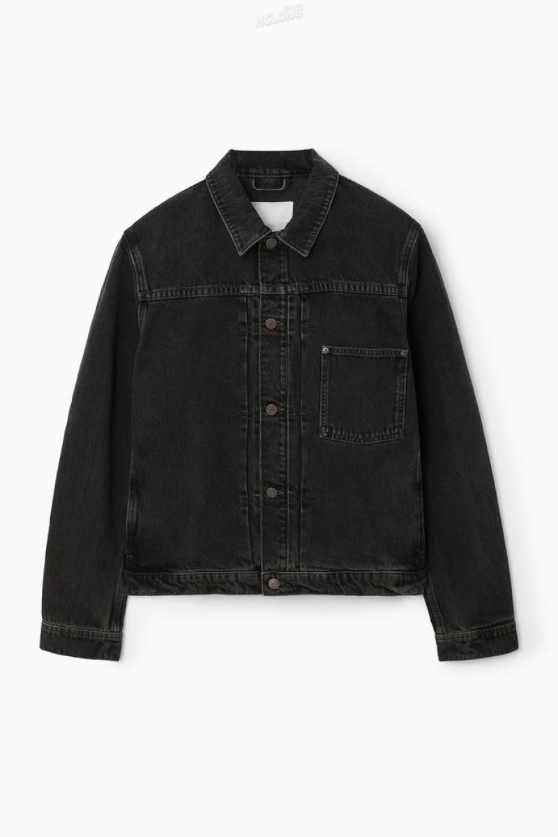 COS Boxy Denim Jacket Noir | 093562-FBN