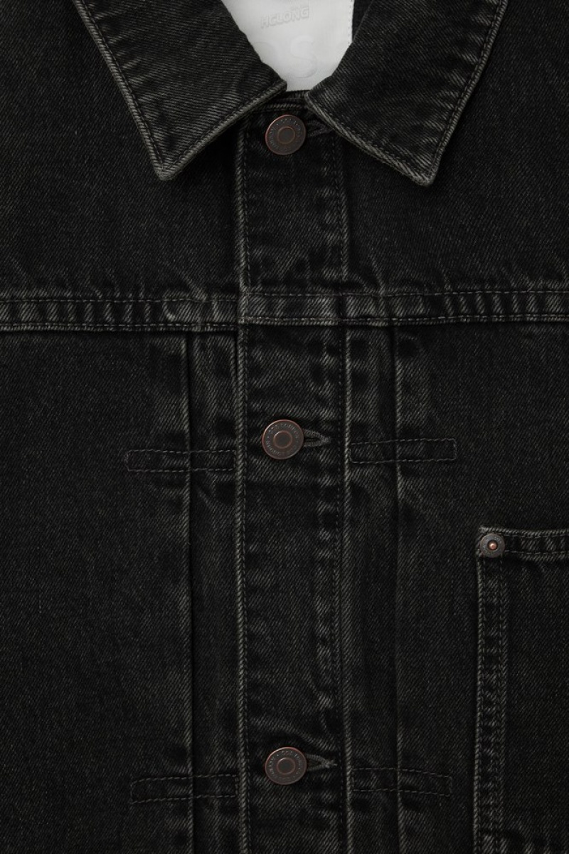 COS Boxy Denim Jacket Noir | 093562-FBN