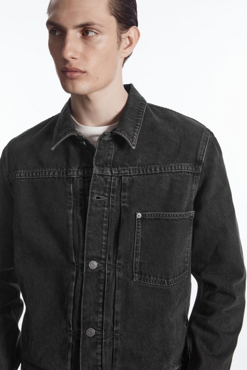 COS Boxy Denim Jacket Noir | 093562-FBN