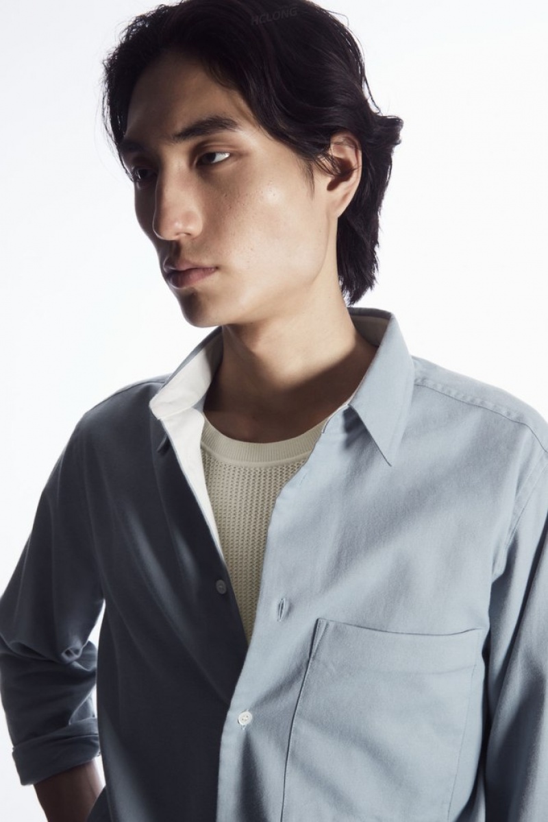 COS Brushed-Coton Shirt Stone | 168372-XOD