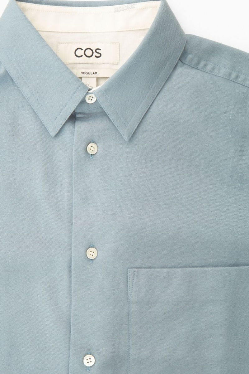 COS Brushed-Coton Shirt Stone | 168372-XOD