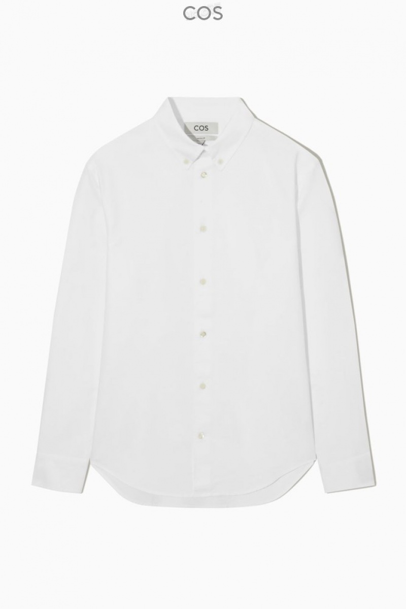 COS Button-Down Collar Oxford Shirt Blanche | 154263-DLU